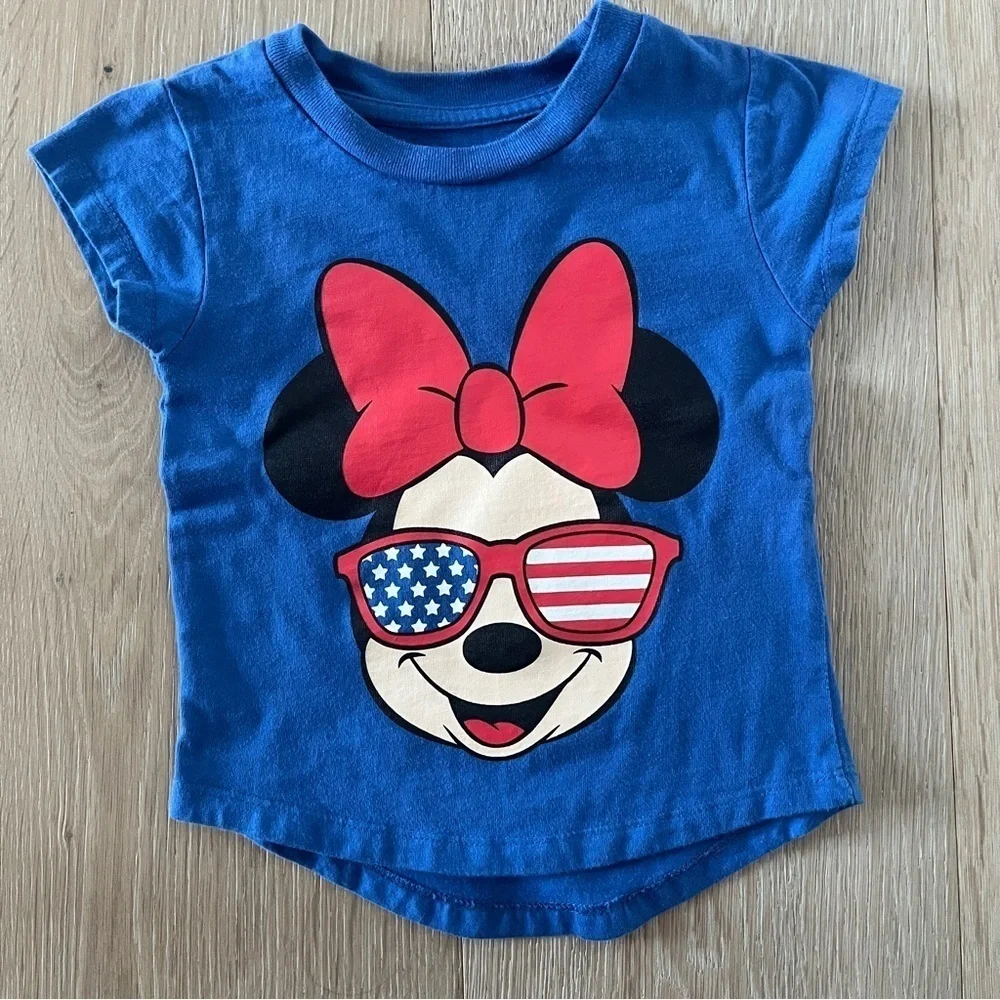 Disney junior Minnie Mouse Girls Patriotic T-shirt Sz 3T